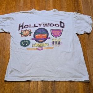 VTG 90s Caribbean Dream LG White Hollywood Beverly Hill California Lifestyle Tee